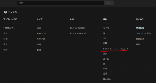クリエイティブ・コモンズフィルタ